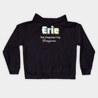 Erie Pennsylvania Yellow Text Kids Hoodie